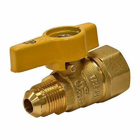 THRIFCO PLUMBING 15/16 Inch Flare x 3/4 Inch FIP Brass Straight Gas Ball Valve 6415082